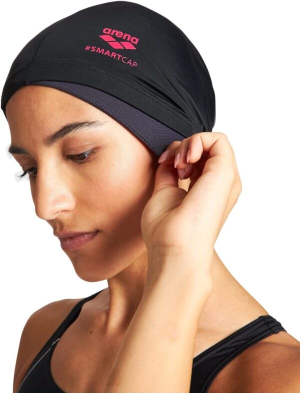 Cuffia da nuoto Arena SMARTCAP donna capelli lunghi nero-5