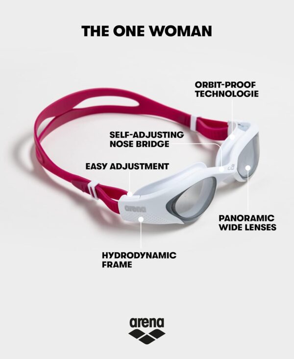 Occhialini da nuoto Arena The One Woman trasparenti rossi-2